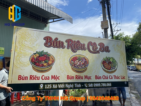 Thi Công Bảng Hiệu Bún Riêu Cô Ba Tại Xô Viết Nghệ Tĩnh Cần Thơ