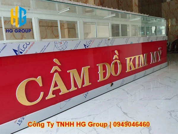 Gia Công Chữ Nổi Inox Vàng Gương Tiệm Cầm Đồ Kim Mỹ Tại Cần Thơ