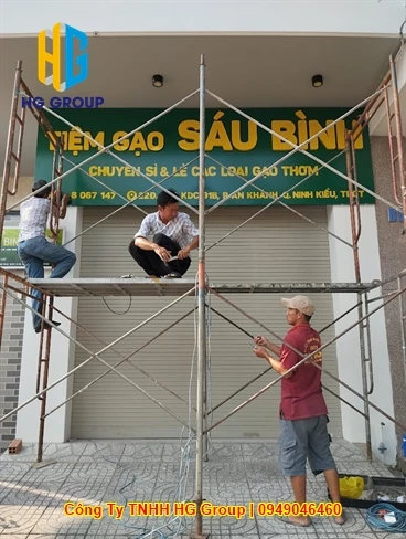 Thi Công Bảng Hiệu Tiệm Gạo Sáu Bình Tại Ninh Kiều Cần Thơ