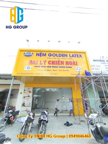 Thi Công Bảng Hiệu Nệm Golden Latex Đại Lý Chiến Hoài Tại Cần Thơ