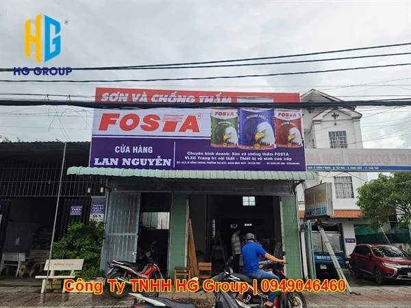 Thi Công Bảng Hiệu Tài Trợ Sơn Fosta Cửa Hàng Lan Nguyễn Tại Cần Thơ