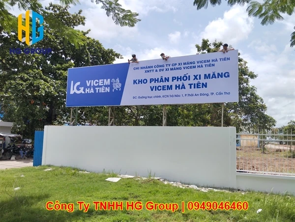 Thi Công Bảng Hiệu Kho Phân Phối Xi Măng Vicem Hà Tiên Cần Thơ
