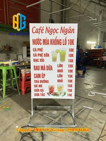 Thi Công Biển Hiệu Đứng Café Ngọc Ngân Tại Cần Thơ